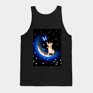 Blue space cat Tank Top